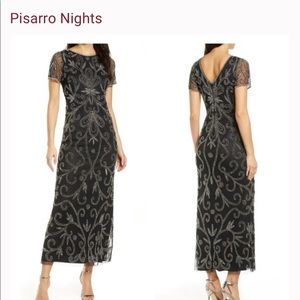 Pisarro Nights Beaded Black gown